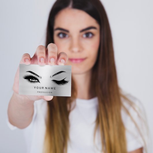 Eyelash Brows Microblade. QR CODE Logo grijs Visitekaartje