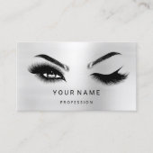 Eyelash Brows Microblade. QR CODE Logo grijs Visitekaartje (Voorkant)