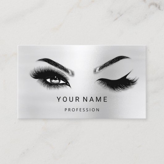 Eyelash Brows Microblade. QR CODE Logo grijs Visitekaartje (Voorkant)