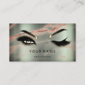 Eyelash Brows Microblade. QR CODE Logo Marmer Blau Visitekaartje (Voorkant)