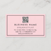 Eyelash Brows Microblade QR CODE Logo Roos Visitekaartje (Achterkant)