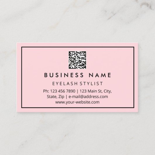 Eyelash Brows Microblade QR CODE Logo Roos Visitekaartje (Achterkant)