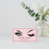 Eyelash Brows Microblade QR CODE Logo Roos Visitekaartje (Staand voorkant)