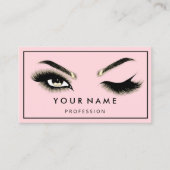 Eyelash Brows Microblade QR CODE Logo Roos Visitekaartje (Voorkant)