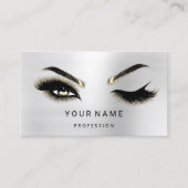 Eyelash Brows Microblade. QR CODE Logo Silver Visitekaartje (Voorkant)