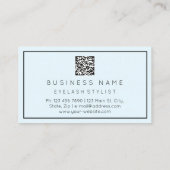 Eyelash Brows Microblade QRCODE Blue Pastel Visitekaartje (Achterkant)