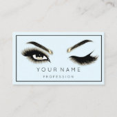 Eyelash Brows Microblade QRCODE Blue Pastel Visitekaartje (Voorkant)