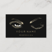 Eyelash Brows Microblade QRCODE Gold Black Visitekaartje (Voorkant)