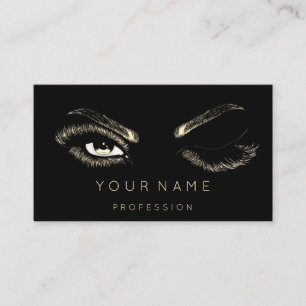 Eyelash Brows Microblade QRCODE Gold Black Visitekaartje