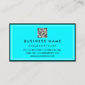 Eyelash Brows Microblade QRCODE Logo Blue Busines Visitekaartje (Achterkant)