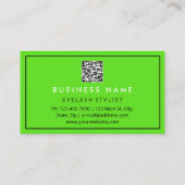 Eyelash Brows Microblade QRCODE Logo Silver Green Visitekaartje (Achterkant)