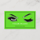 Eyelash Brows Microblade QRCODE Logo Silver Green Visitekaartje (Voorkant)
