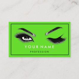 Eyelash Brows Microblade QRCODE Logo Silver Green Visitekaartje