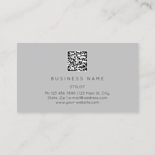 Eyelash Brows Microblading QRCODE Logo Gold Grey Visitekaartje (Achterkant)