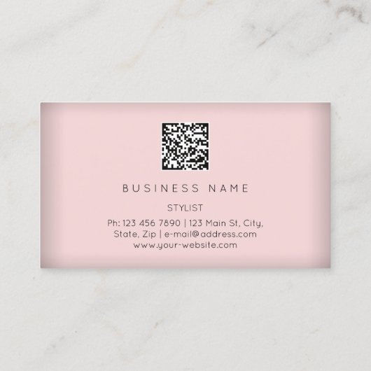 Eyelash Brows Microblading QRCODE Logo Gold Pink Visitekaartje (Achterkant)