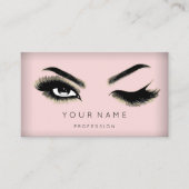 Eyelash Brows Microblading QRCODE Logo Gold Pink Visitekaartje (Voorkant)