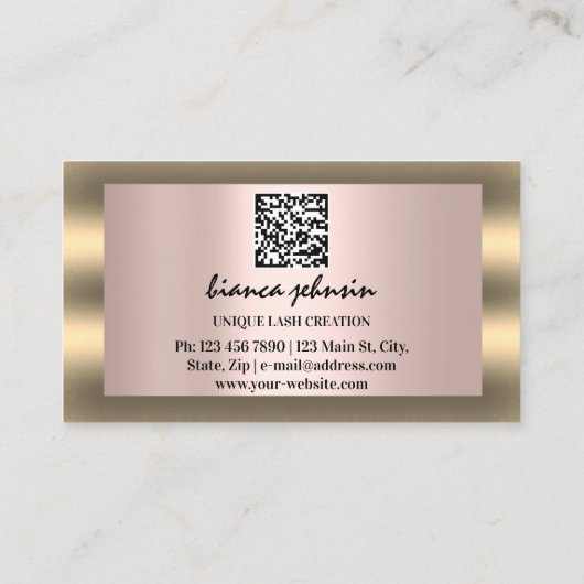 Eyelash Brows Microblading QRCODE Logo omlijst Roo Visitekaartje (Achterkant)