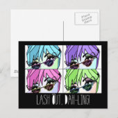 Eyelash DIVA - "LASH OUT!" Briefkaart (Voorkant / Achterkant)