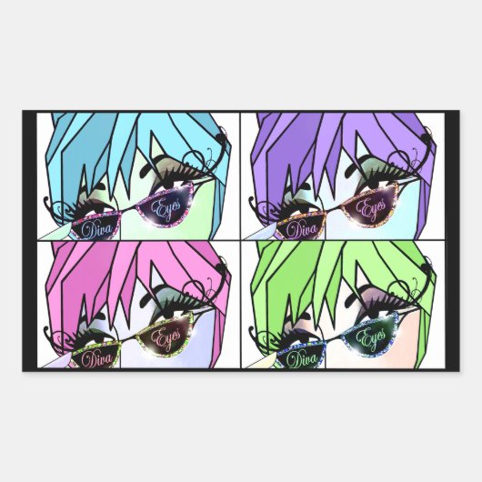Eyelash Divas Rechthoekige Sticker (Voorkant)