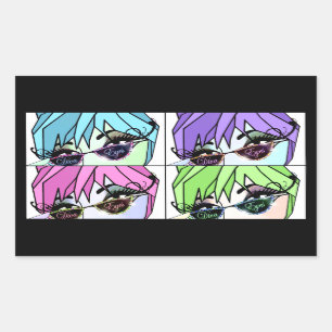 Eyelash Divas Rechthoekige Sticker