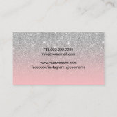 Eyelash Eeybrow Lashes Salon Pink & Silver Glitter Visitekaartje (Achterkant)