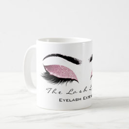 Eyelash ExAttentie Beauty Pink Blush Glitter Koffiemok
