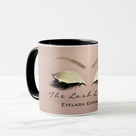 Eyelash ExAttentie Beauty Studio Coffe Eye Glitter Mok (Voorkant links)