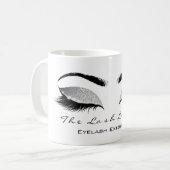Eyelash ExAttentie Beauty Studio Gray SilverGlitte Koffiemok (Voorkant links)