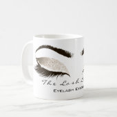 Eyelash ExAttentie Beauty Studio Ivory Lux Glitter Koffiemok (Voorkant links)