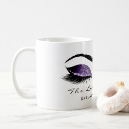 Eyelash ExAttentie Beauty Studio Paarse Glitter Koffiemok