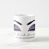 Eyelash ExAttentie Beauty Studio Paarse Glitter Koffiemok (Center)