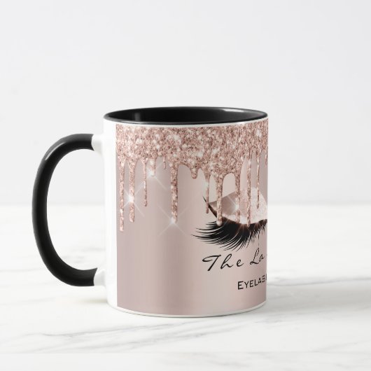 Eyelash ExAttentie Beauty Studio Roos Vonk Glitter Mok (Links)