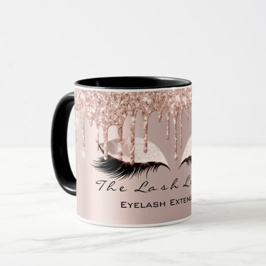 Eyelash ExAttentie Beauty Studio Roos Vonk Glitter Mok (Voorkant links)