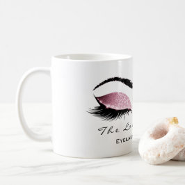 Eyelash ExAttentie Beauty Studio Roze Rose Glitter Koffiemok