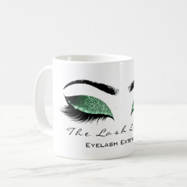 Eyelash Exention Beauty Studio Cali Green Glitter Koffiemok