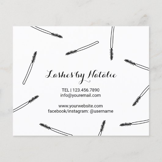 Eyelash Extension Aftercare Handgetekende minimali Flyer (Achterkant)