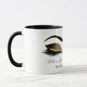 Eyelash Extension Beauty Makeup Gold Glitter Mok (Links)