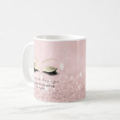 Eyelash Extension Beauty Studio Gold Glitter Roze Koffiemok (Voorkant links)