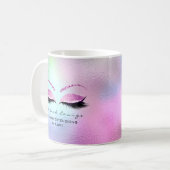 Eyelash Extension Beauty Studio Roze Blauwe Ombre Koffiemok (Voorkant links)
