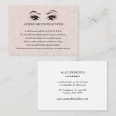 Eyelash extension Brow Bar Nazorginstructies Visitekaartje (Voorkant / Achterkant)