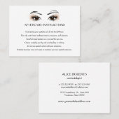 Eyelash extension Brow Bar Nazorginstructies Visitekaartje (Voorkant / Achterkant)