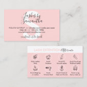 Eyelash Extension Cares after tercare Instruction Visitekaartje (Voorkant / Achterkant)