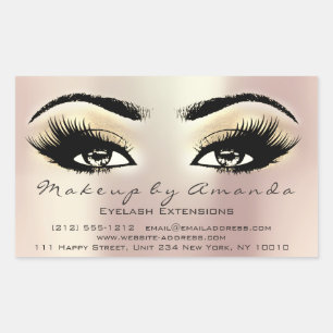 Eyelash Extension Gold Makeup kunstenaar Beauty Sa Rechthoekige Sticker