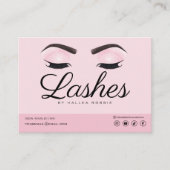 Eyelash Extension Instructies voor nazorg Roze Visitekaartje (Voorkant)
