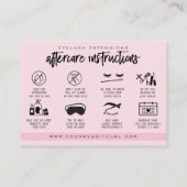 Eyelash Extension Instructies voor nazorg Roze Visitekaartje (Achterkant)
