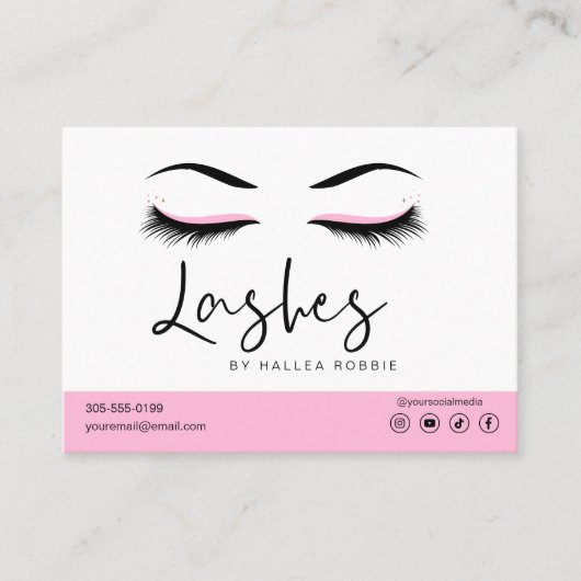 Eyelash Extension Instructions Nazorg Lash Logo Visitekaartje (Voorkant)