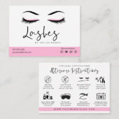 Eyelash Extension Instructions Nazorg Lash Logo Visitekaartje (Voorkant / Achterkant)