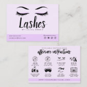 Eyelash Extension Instructions Nazorg Lash Logo Visitekaartje (Voorkant / Achterkant)