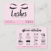 Eyelash Extension Instructions Nazorg Lash Logo Visitekaartje (Voorkant / Achterkant)