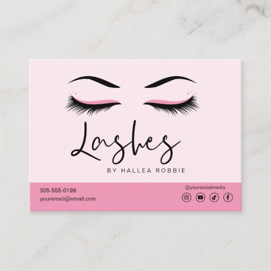 Eyelash Extension Instructions Nazorg Lash Logo Visitekaartje (Voorkant)